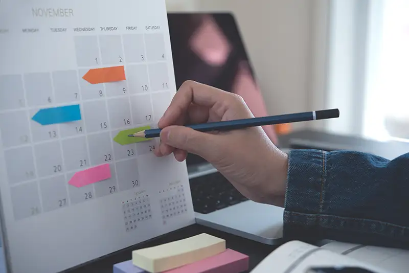 Appointment scheduling on calender