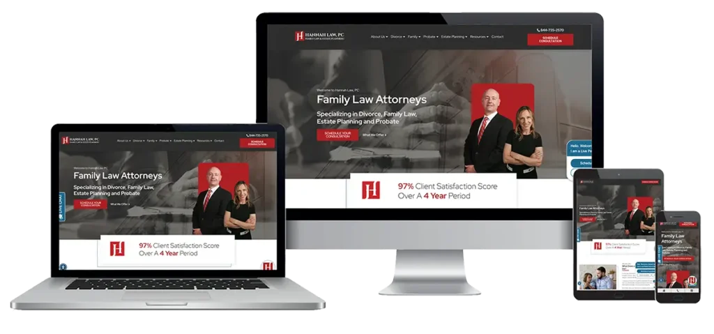 Mockup of Hannah Law Firm on different devices