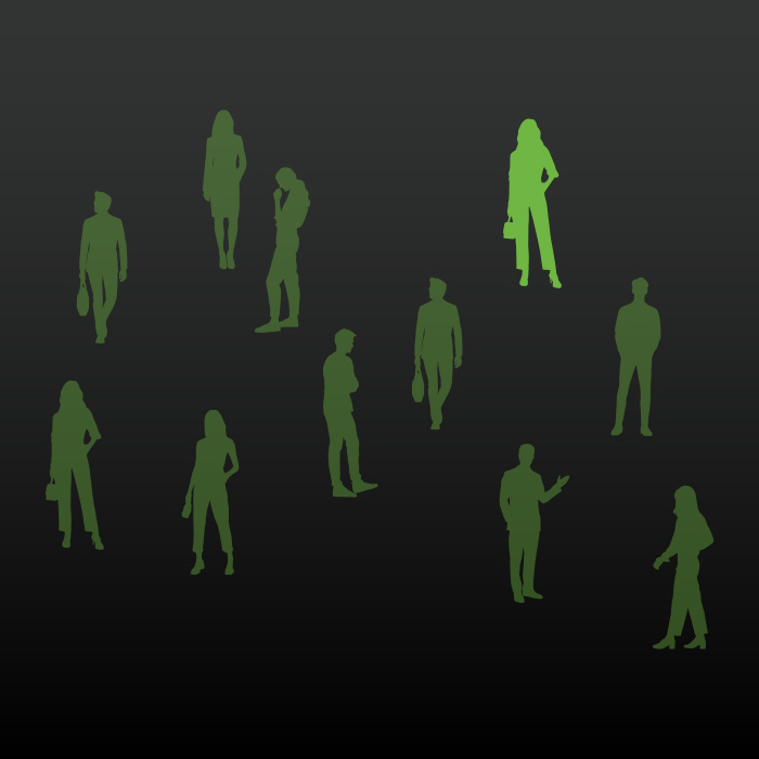standing out in a crowd concept