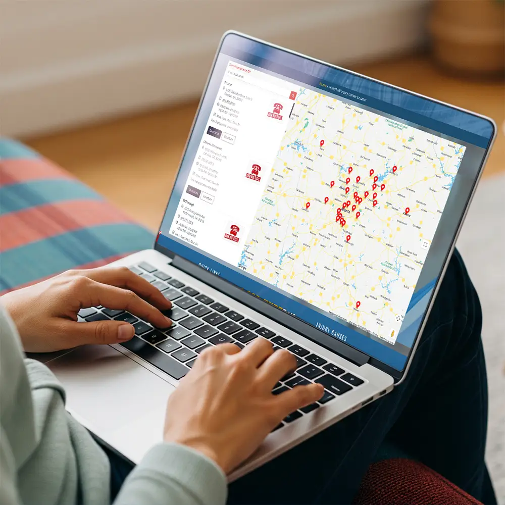 laptop with a clinic locator