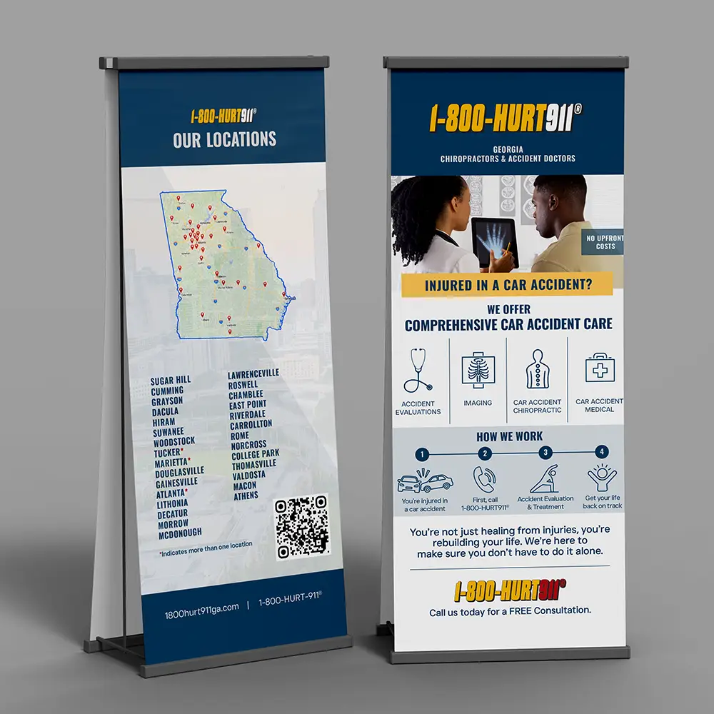 Mockups of vertical banners for healthcare advertising