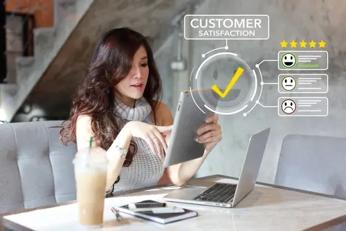 Woman Looking At Customer Satisfaction