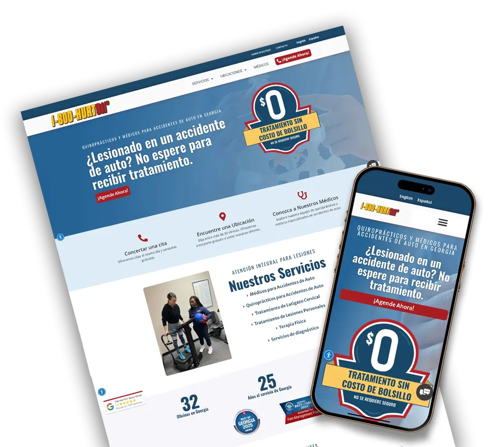 website mockup in spanish